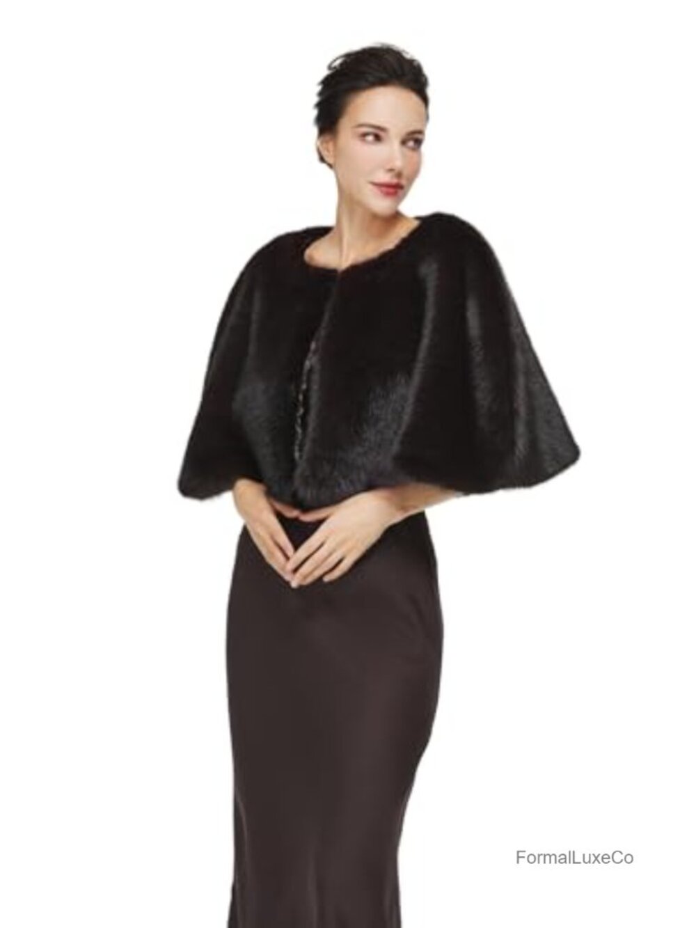 Faux Fur Shawl Wrap Formal Evening Dress Bolero Stole Cape